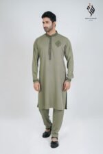 Men’s Gorgeous Royal Olive Essence Panjabi Set