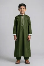 Zayaan Olive Mist Jubba & Pajama Set
