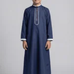 Little Ameer – Navy Blue Jubba & Pajama Set
