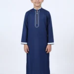 Little Ameer – Navy Blue Jubba & Pajama Set