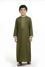Zayaan Olive Mist Jubba & Pajama Set - Image 2