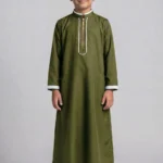 Zayaan Olive Mist Jubba & Pajama Set